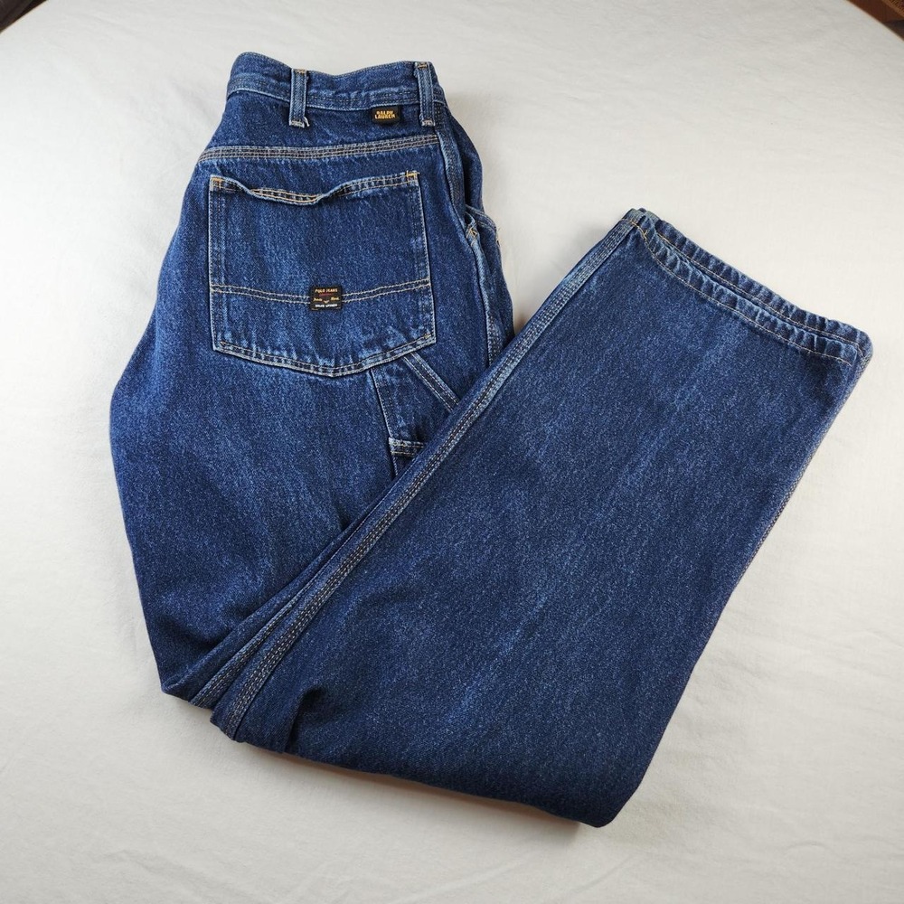 Polo Ralph Lauren Carpenter Blue Denim Jeans 36x34 Vintage Y2K Skater Baggy 90s